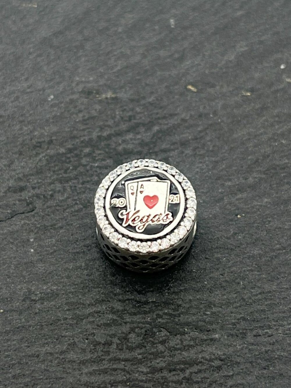 Pandora Las Vegas 21 Blackjack Bead Charm Sterling Silver Jewelry